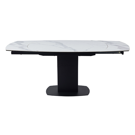 Rodez Swivel Extending Ceramic Dining Table In White Grey_5