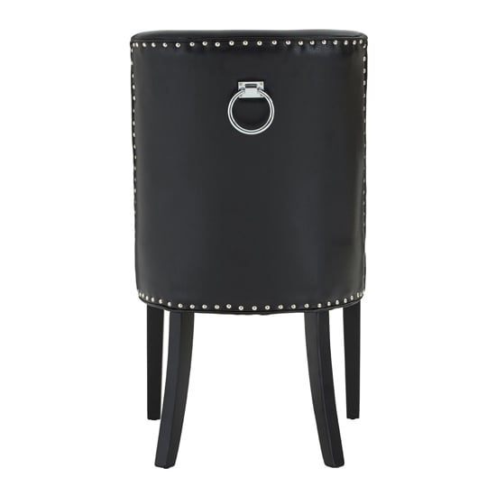 Rodik Black Faux Leather Dining Chairs In Pair