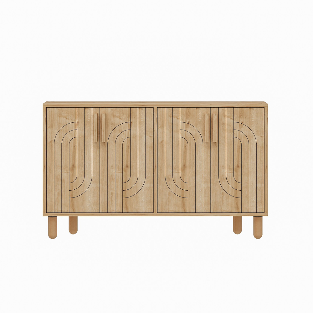 Rodney Wooden Sideboard with 4 Doors in Sapphire Oak