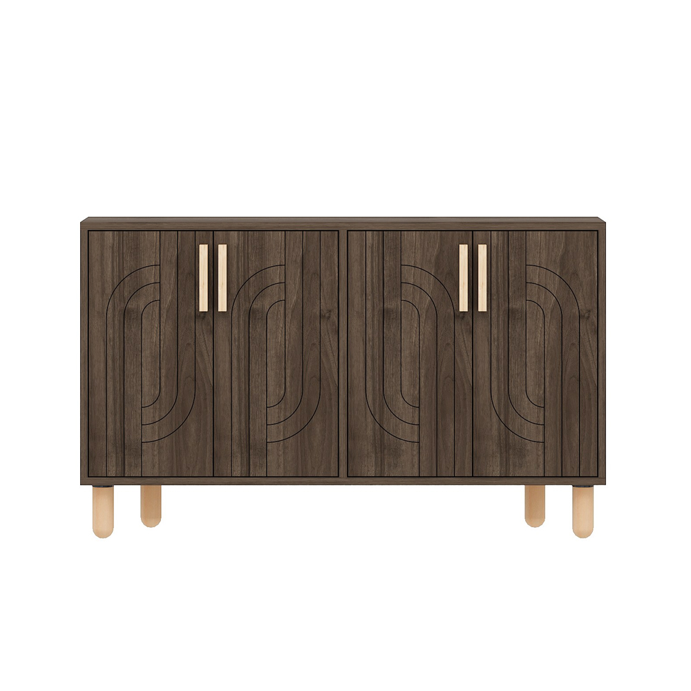 Rodney Wooden Sideboard with 4 Doors in Walnut