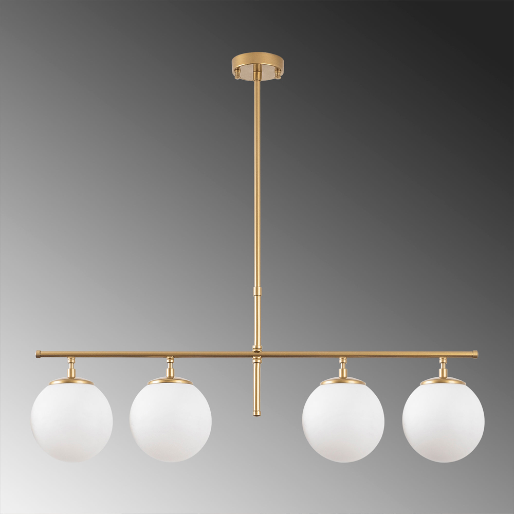 Roe 4 Light Metal Ceiling Pendant Light in Gold and White