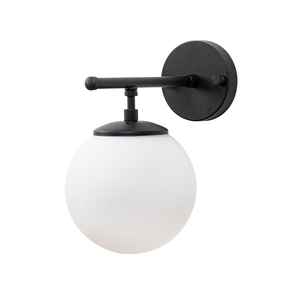 Roe Metal Wall Light in Black and Cream