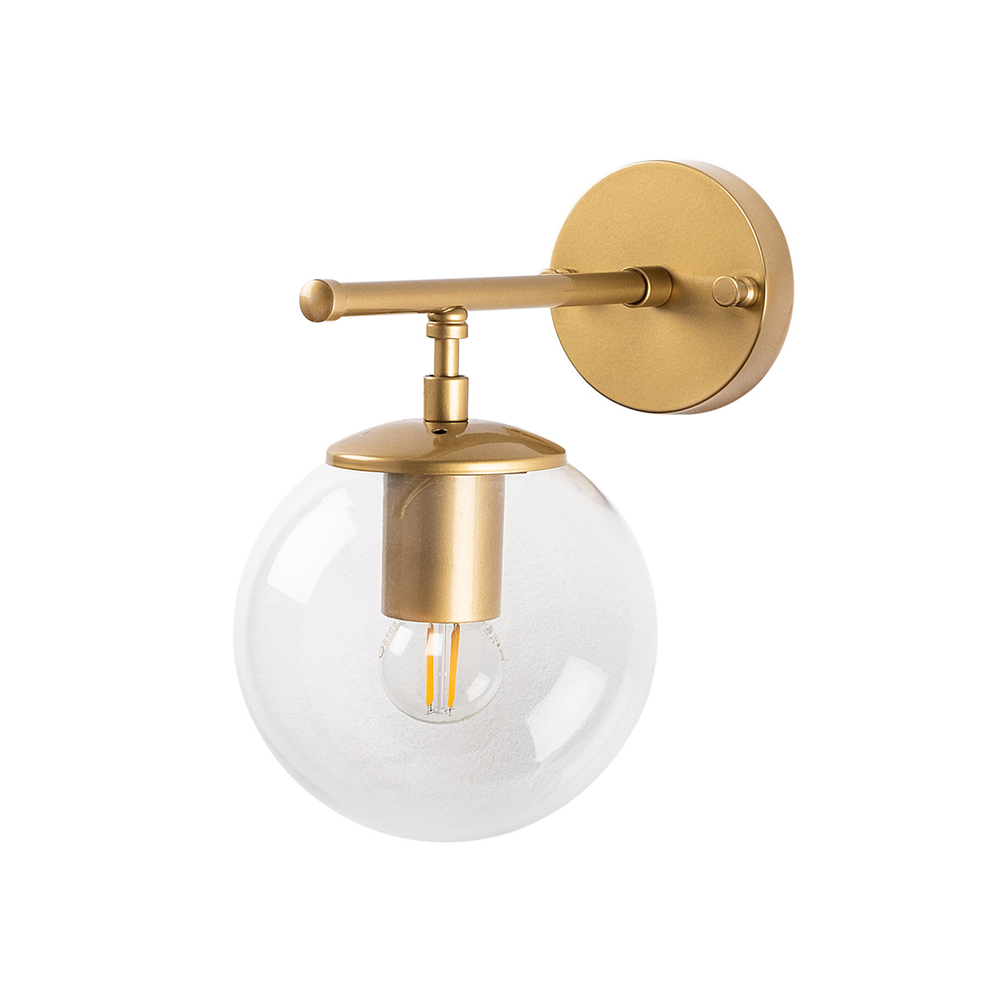 Roe Metal Wall Light in Gold and Clear