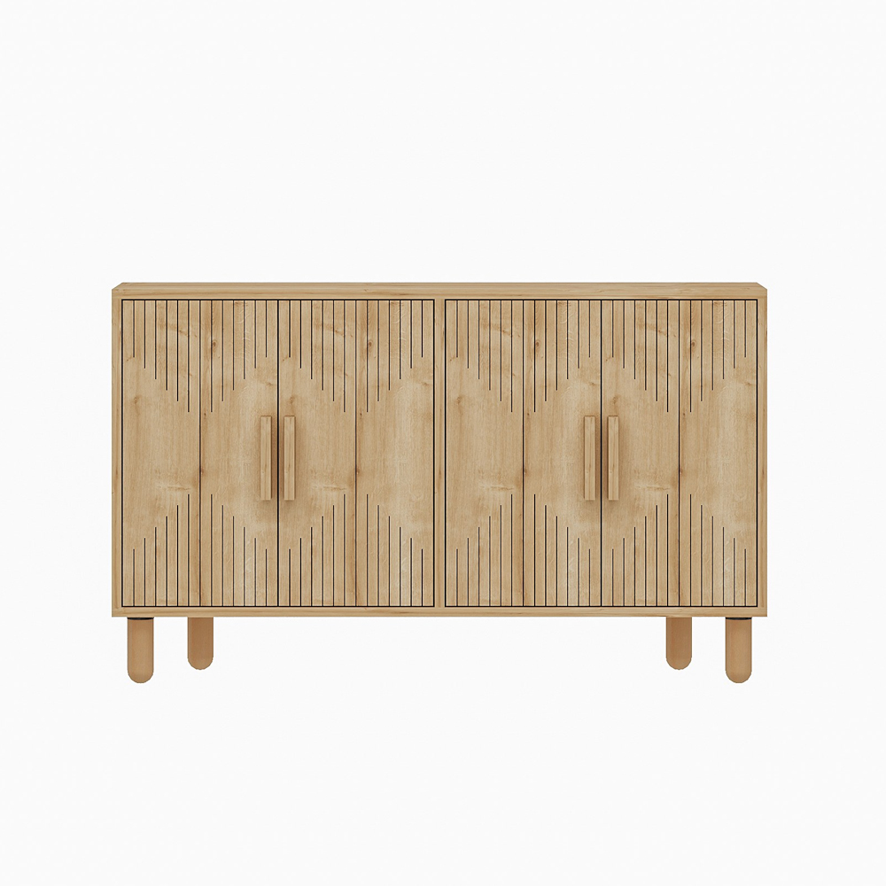 Roger Wooden Sideboard with 4 Doors in Sapphire Oak