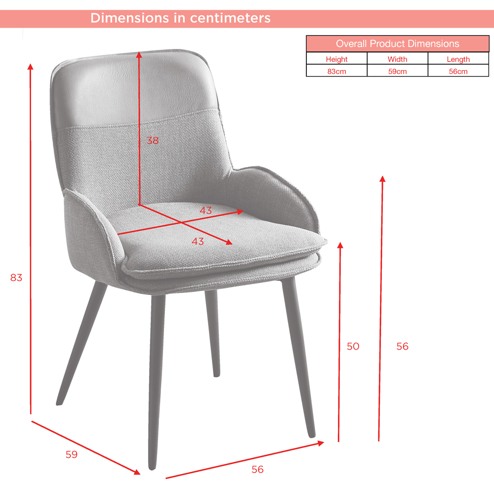 Rolla Dark Grey And Beige Fabric Dining Chairs - Pair
