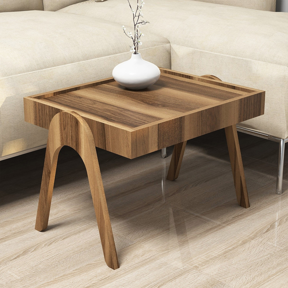 Roma Wooden Nesting Side Table in Walnut