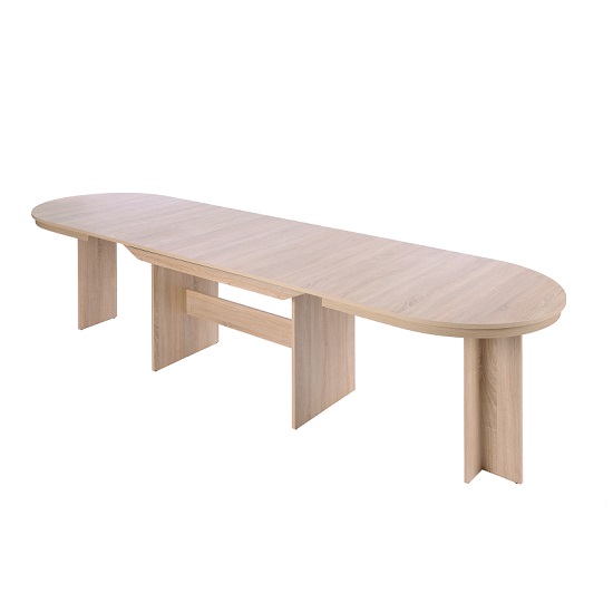 Roman Extendable Wooden Dining Table Oval In Sonoma Oak_2