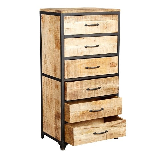 Clio Chest Of Drawers Tall In Reclaimed Wood And Metal Frame_2