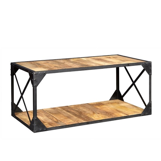 Romarin Coffee Table In Reclaimed Wood And Metal Frame