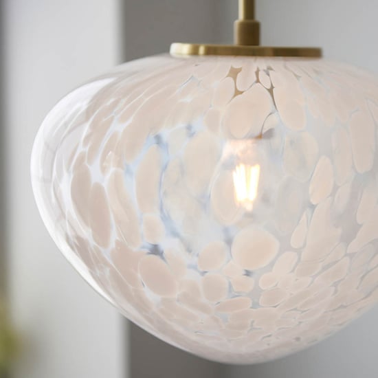 Rome Confetti Glass Single Ceiling Pendant Light In Satin Brass
