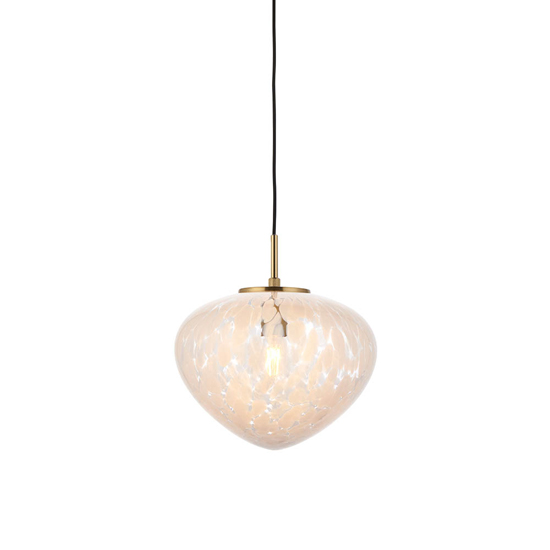 Rome Confetti Glass Single Ceiling Pendant Light In Satin Brass