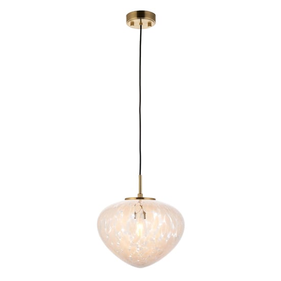 Rome Confetti Glass Single Ceiling Pendant Light In Satin Brass