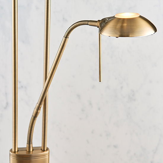 Reading Mother And Child Task Floor Lamp In Antique Brass