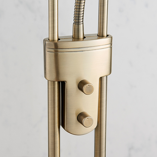 Reading Mother And Child Task Floor Lamp In Antique Brass