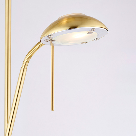 Reading Mother And Child Task Floor Lamp In Satin Brass