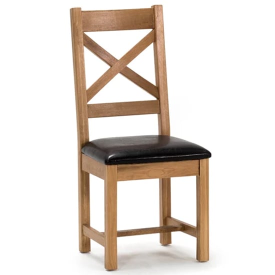 Photo of Romero cross back wooden dining chair in natural