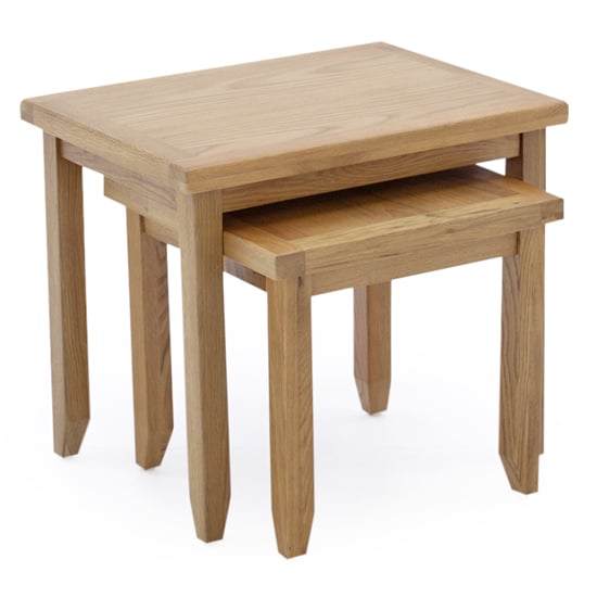 Photo of Romero wooden nest of 2 tables in natural