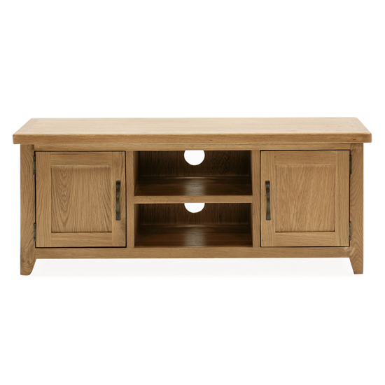 Romero Wooden TV Stand With 2 Doors In Natural