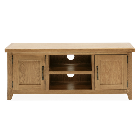 Romero Wooden TV Stand With 2 Doors In Natural Furniture in Fashion