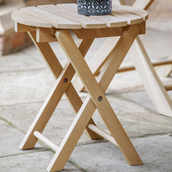 Romford Outdoor Wooden Side Table In Natural