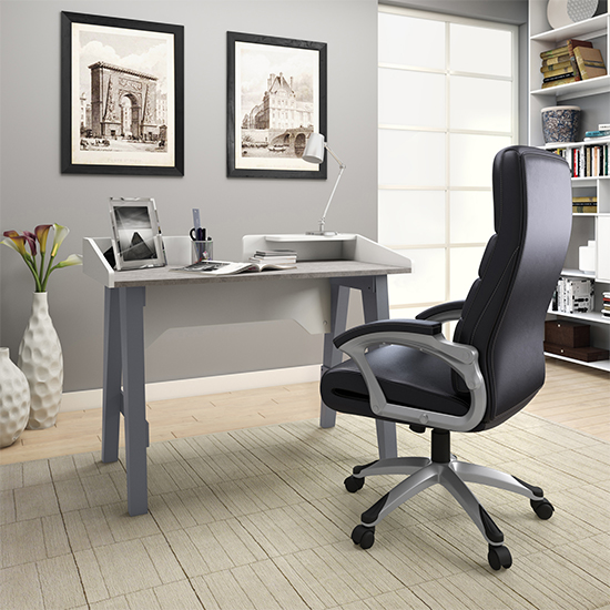 Romsey Faux Leather Home And Office Chair In Black_6