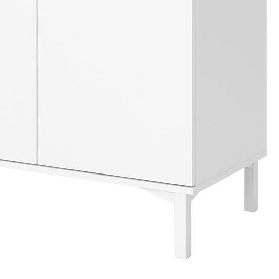 Romtree Wooden 3 Doors 3 Drawers Sideboard In White And Oak
