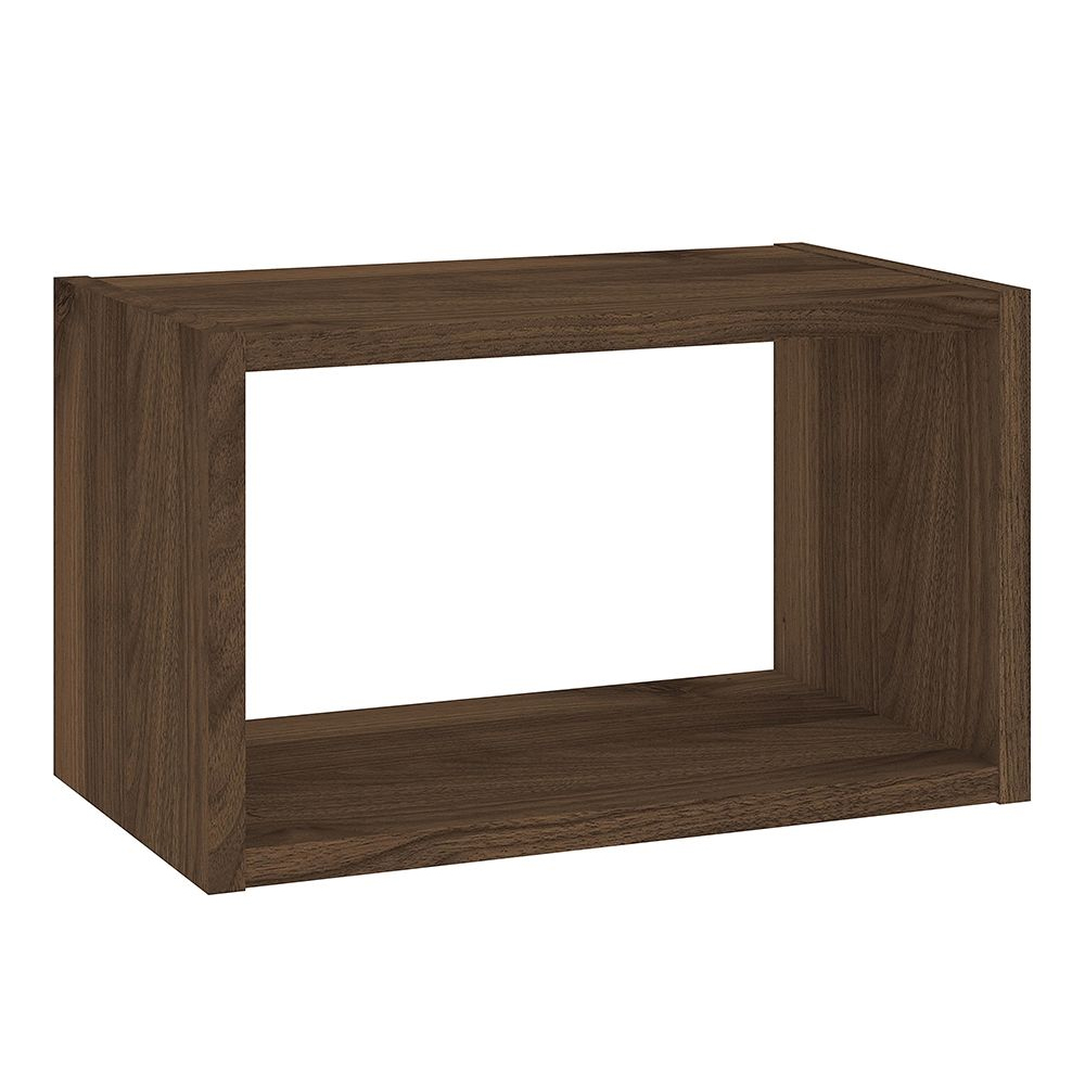 Romtree Wooden Wall Mounted Shelving Unit In Walnut
