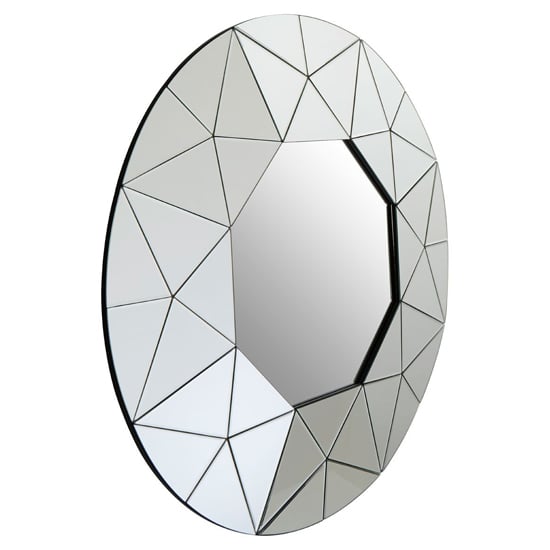 Read more about Rona round wall bedroom mirror in silver mirrored frame