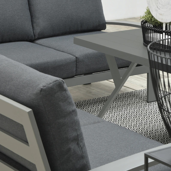 Ronke Large Corner Lounge Sofa With Dining Set In Artic Grey Furniture in Fashion