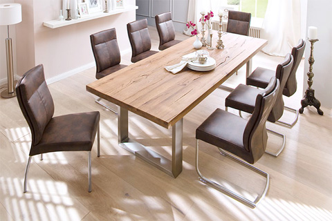 Capello Solid Oak 8 Seater Dining Table With Edward Chairs