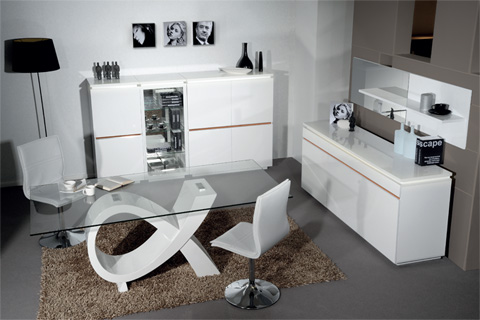 Elisa Dining Room Set Elisa Glass Dining Table In Clear With High Gloss White Base