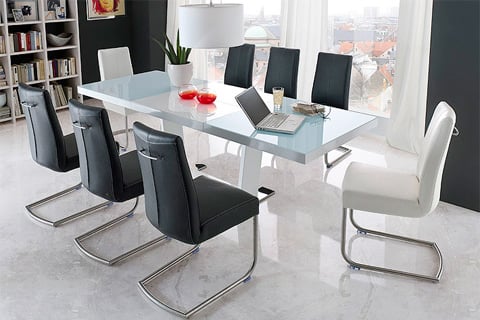 Flair PU Leather Dining Chair With Chrome Legs