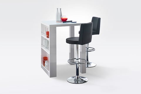 Jens Bar Stool In Faux Leather With Chrome Base