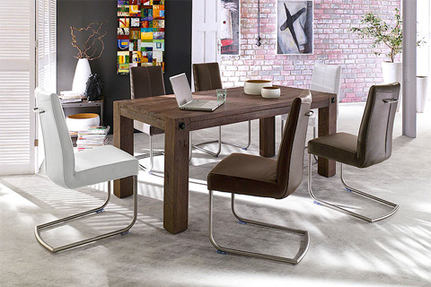 Room Leeds Solid Wood 6 Seater Dining Table With Flair Chairs