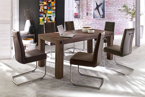 Leeds Solid Wood 8 Seater Dining Table With Flair Chairs