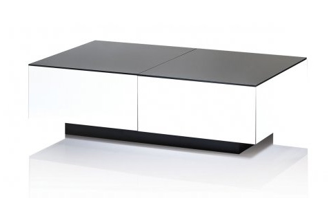 Paris High Gloss White Coffee Table With Glass Top In Black