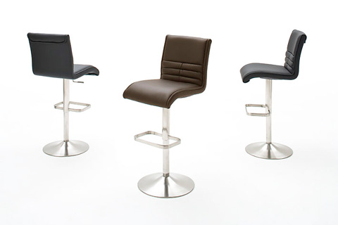 Timo Bar Stool In Faux Leather With Chrome Base