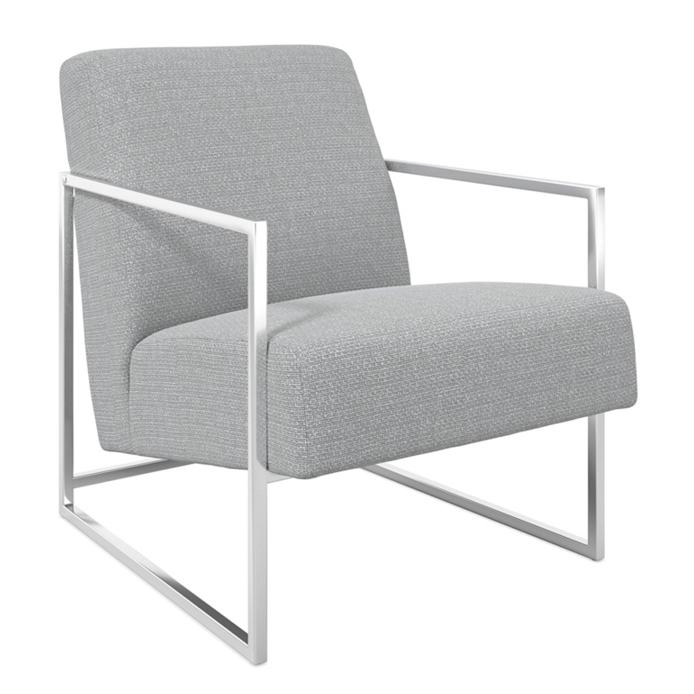 Rootstown Fabric Bedroom Chair With Silver Frame In Dove Grey