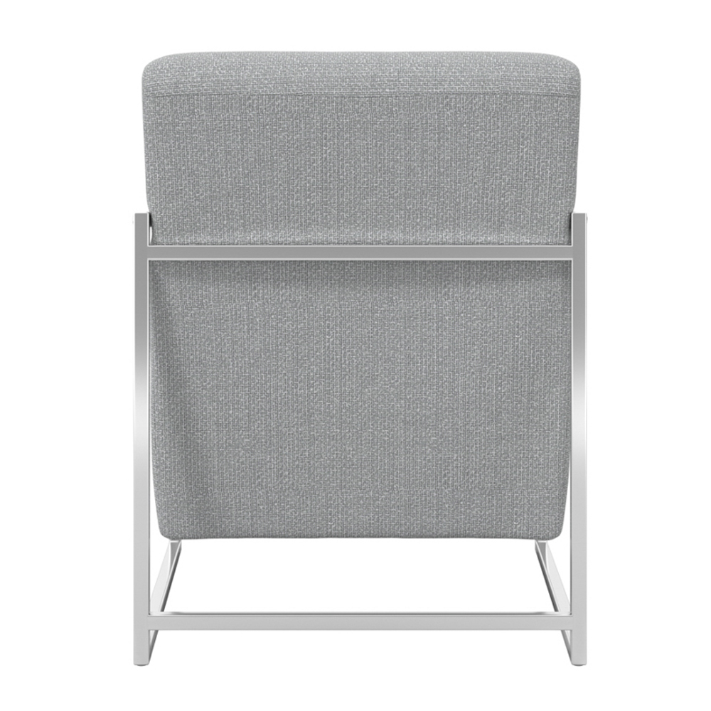 Rootstown Fabric Bedroom Chair With Silver Frame In Dove Grey
