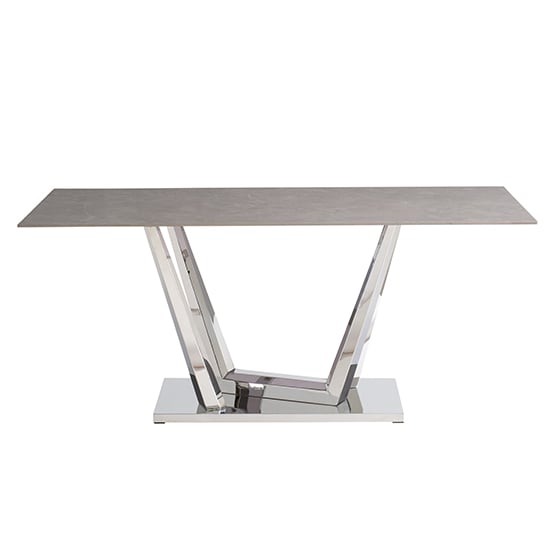 Product photograph of Rori 180cm Marble Dining Table In Carlos Grey With Polished Base from Furniture in Fashion