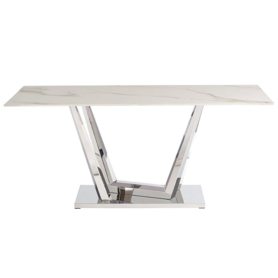 Product photograph of Rori 180cm Marble Dining Table In Kass Gold With Polished Base from Furniture in Fashion
