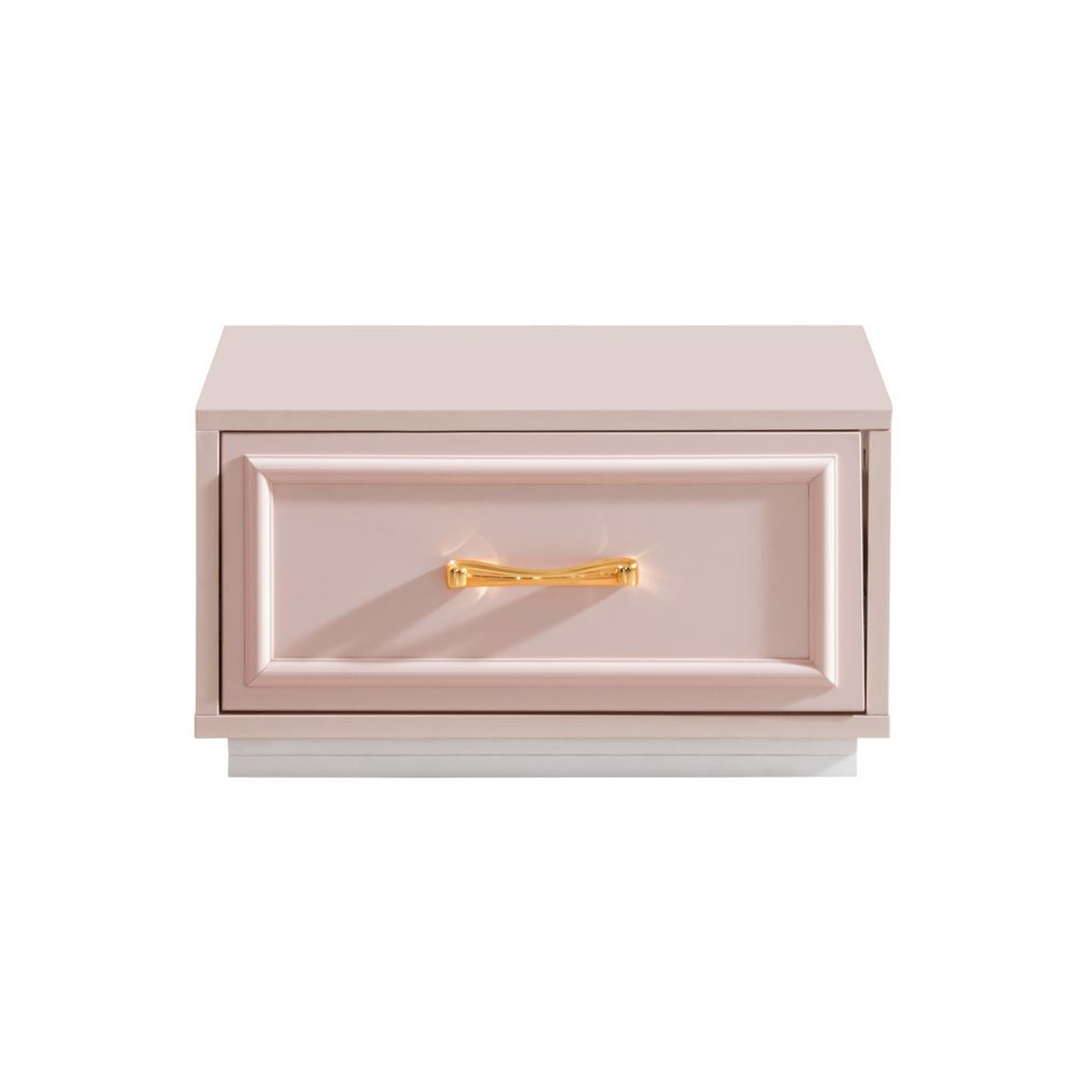 Rosa Wooden Kids Bedside Cabinet in Pink and White