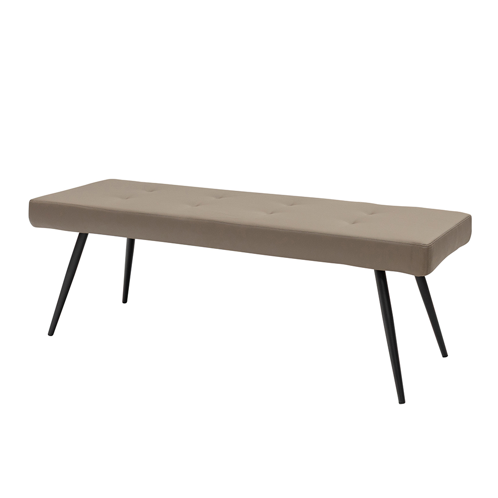 Rosalia Faux Leather Dining Bench in Taupe