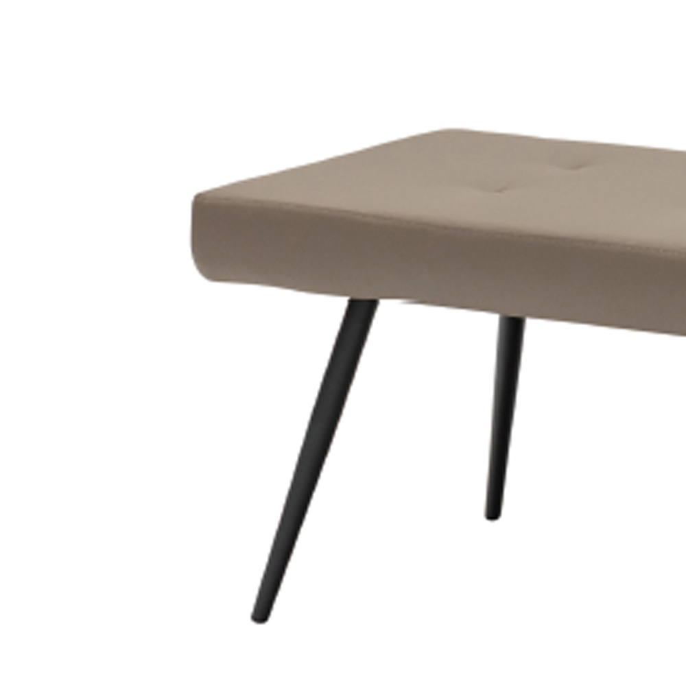 Rosalia Faux Leather Dining Bench in Taupe