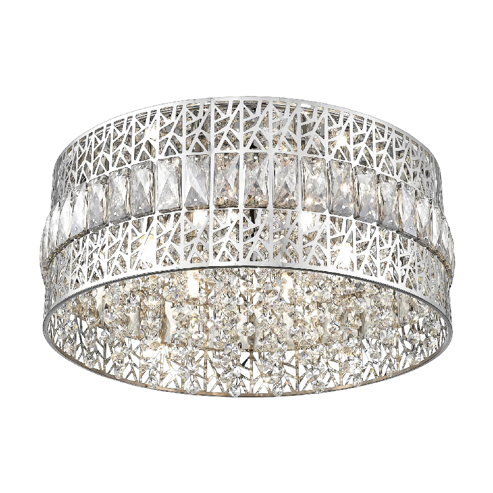 Read more about Rosalin 6 light glitzy crystal flush light in chrome