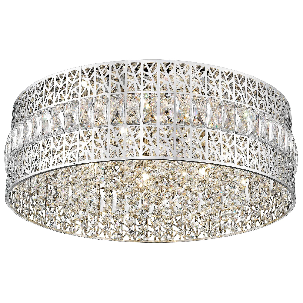 Read more about Rosalin 7 light glitzy crystal flush light in chrome