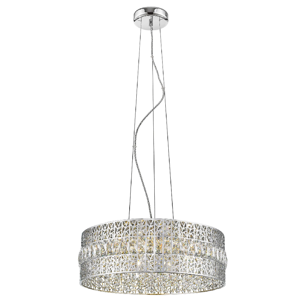 Read more about Rosalin 7 light glitzy crystal pendant light in chrome