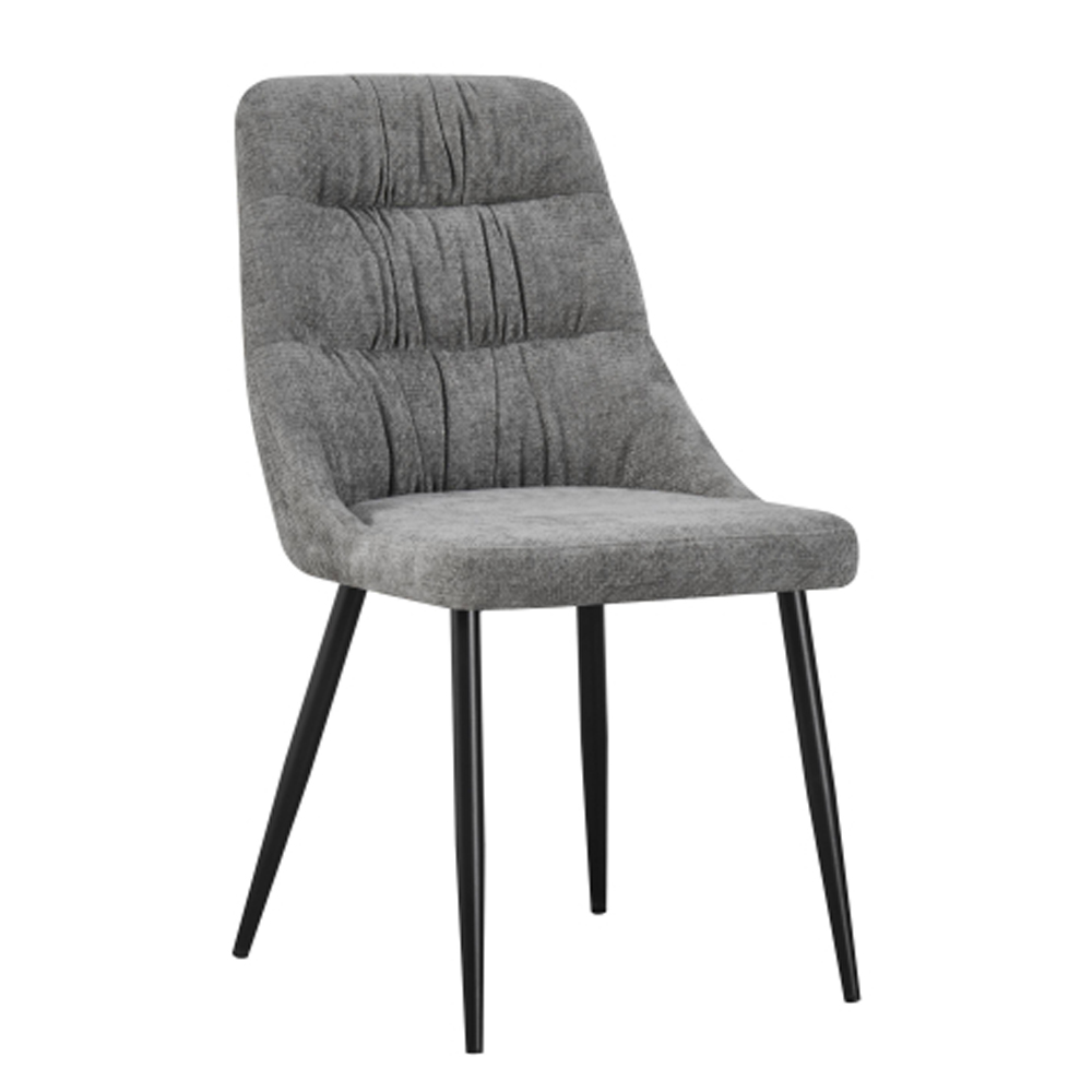 Roscoe Grey Fabric Dining Chairs in Pair