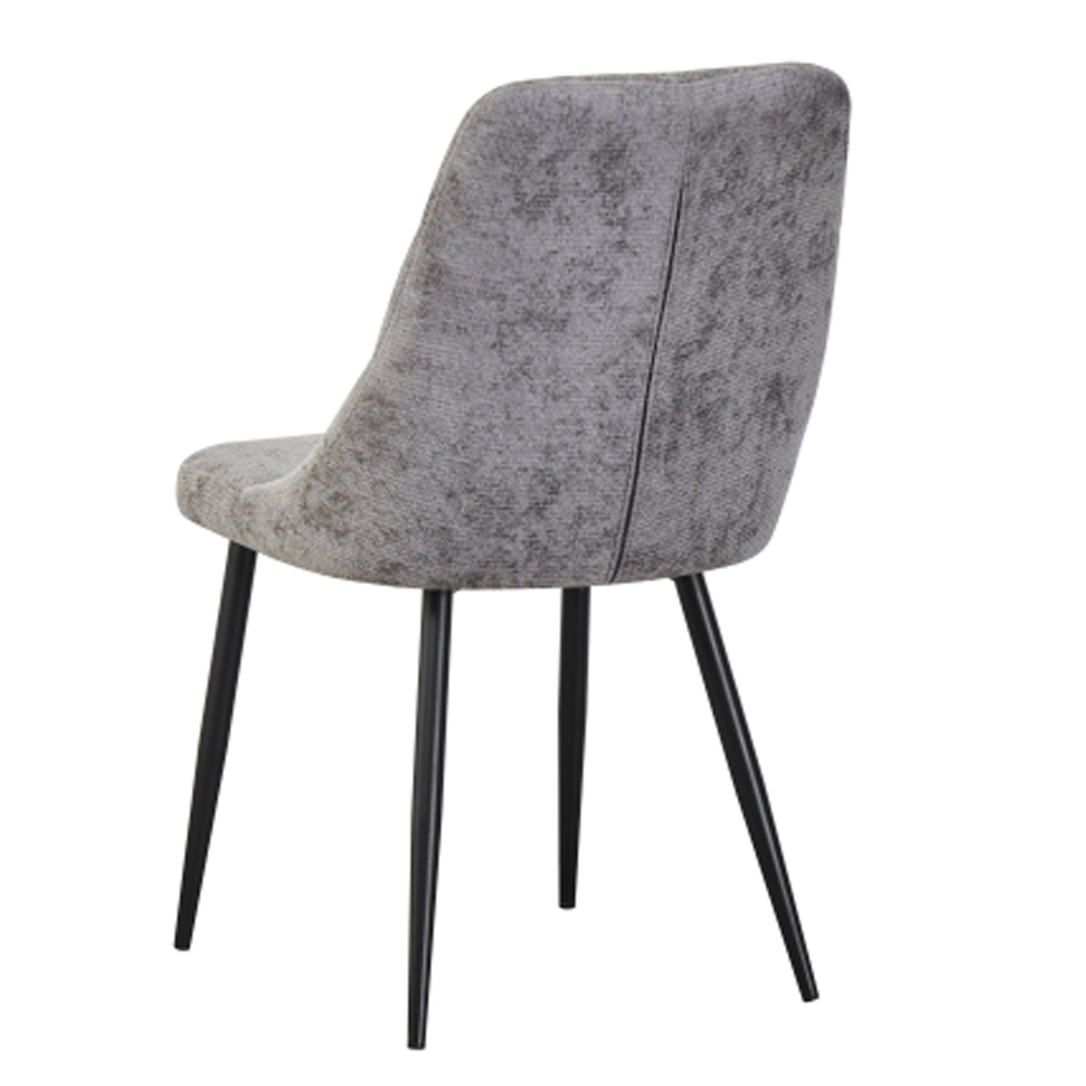 Roscoe Grey Fabric Dining Chairs in Pair