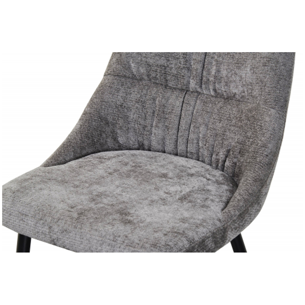 Roscoe Grey Fabric Dining Chairs in Pair